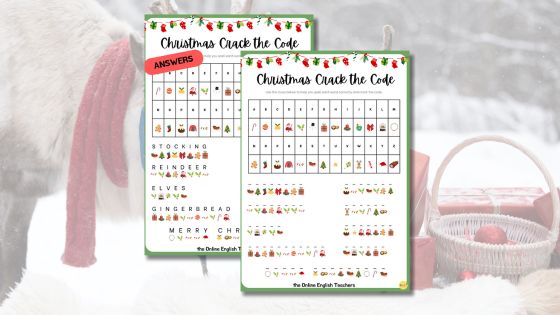 A christmas themed crack the code for children to use a code of images and work out the hidden words.
